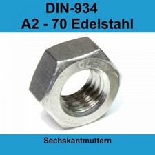 M10 DIN 934 Sechskantmuttern A2 Edelstahl V2A VA Sechskant Muttern 20-500 St.
