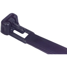 Cable Ties 7-1/2" Black Releasable 100 Pcs. Made in USA