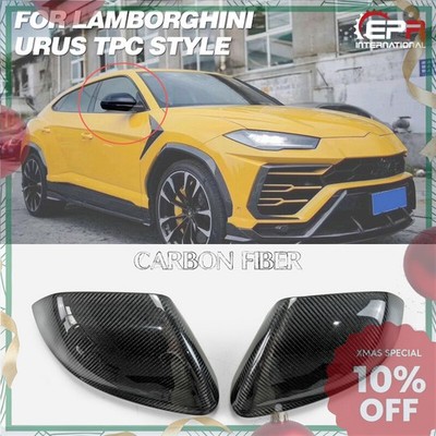 For Lamborghini Urus TPC Style Carbon Fiber Side Mirror Stick Cover Kits 2pcs