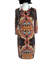 Joseph ribkoff embellished sequined floral jersey dress Size 6