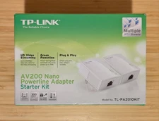 TP-Link AV200 Nano Powerline Adapter Starter Kit, up to 200Mbps TL-PA2010KIT