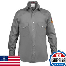FR Welding Shirt 9oz 100 Cotton HRC 2 ASTM F1506 NFPA 2112 UL CertSz M