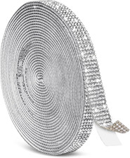 5 Yards Self Adhesive Rhinestone Ribbons, Sliver Rhinestone Strips, Diamond Crys