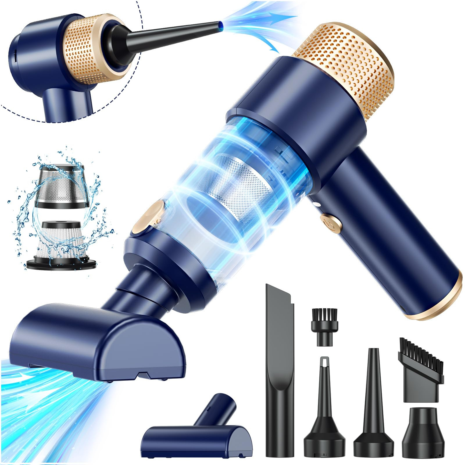 Cordless Handheld 4-in-1 Portable Vacuum Cleaner for Cars Air Dust Lightweight and Rechargeable