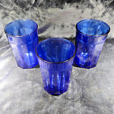 Vintage Luminarc Cobalt blue Glasses