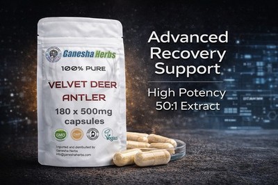 VELVET DEER ANTLER  EXTRACT 180 CAPSULES    WORLD'S BEST 50:1 POTENCY!