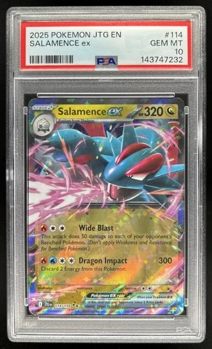 2025 Pokemon Journey Together Salamence ex #114/159 PSA 10 GEM MINT