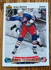 1991-92 BRIAN ROLSTON UPPER DECK WORLD JUNIOR TOURNAMENT ROOKIE CARD #699 USA. rookie card picture
