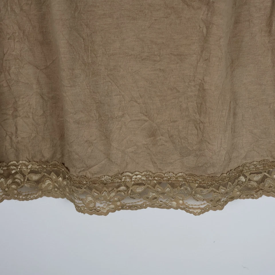 Y2K Shop 女孩花边细肩带吊带背心米色中号 15.5x26 — 第 3/4 张图片