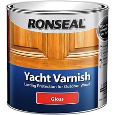 Ronseal Yacht Varnish Gloss 1L Clear for Outdoor Wood Boat UV Protection