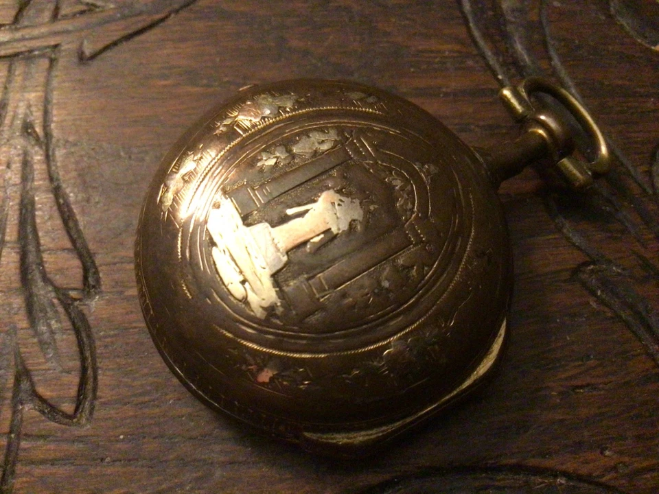 MONTRE A COQ ´´ BERTHOUD Paris en métal cuivré ´´XIXeme - Immagine 3 di 4