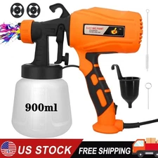 High Pressure Paint Sprayer 900ML HVLP Power Electric Spray Gun DIY Works Yellow