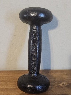 Vintage Weider USA 3 LB Cast Iron Dumbbell Free Weight Black Single Round Gym