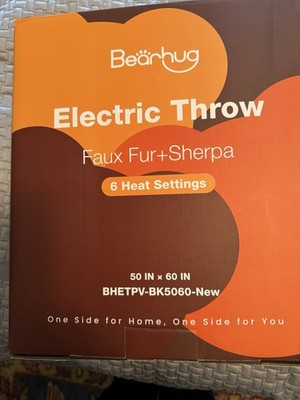 Heated Throw Blanket 50'' x 60'' Electric Throw Warming Blanket Reversible Faux...