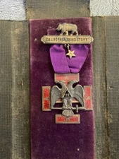 Scottish Rite Masonic Medal – California Consistory – Sterling; 1920-1940