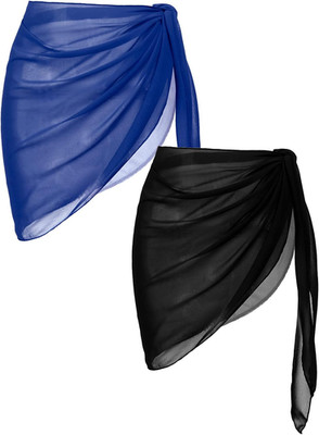 2 Pieces Women Beach Sarongs Cover Ups ChiffonBikini Wrap Skirt for Swimwear