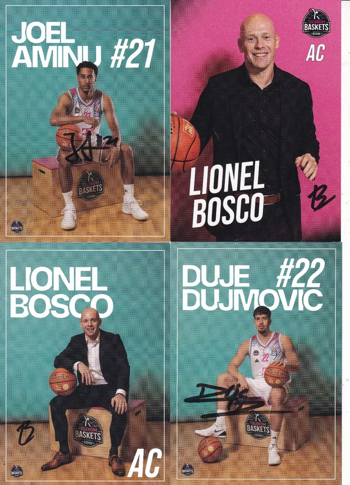 Telekom Baskets Bonn - 15 Autogrammkarten mit Originalunterschrift! - Bild 1 von 1