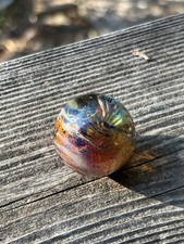 handmade art glass marble Hazy Foiled Floral By Sara Sally LaGrand