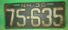VTG 1930 STATE OF New Hampshire License Plate Original Paint NH 75 635 MORE HERE