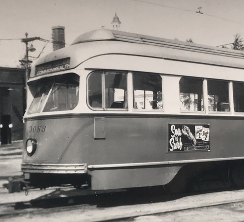 Boston Elevated Railway BERy #3083 Interurban Streetcar Trolley 2.75x4.5 Photo