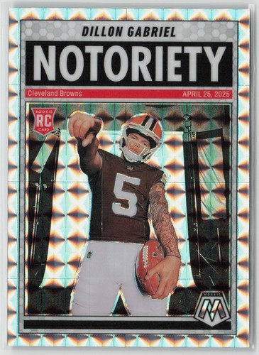 2025 Panini Mosaic Notoriety Silver Mosaic Dillon Gabriel RC #19 Cleveland