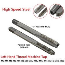 Metric M3-M20 Thread Tap Left Hand Thread Screw Taper High Speed Steel Plug Tap