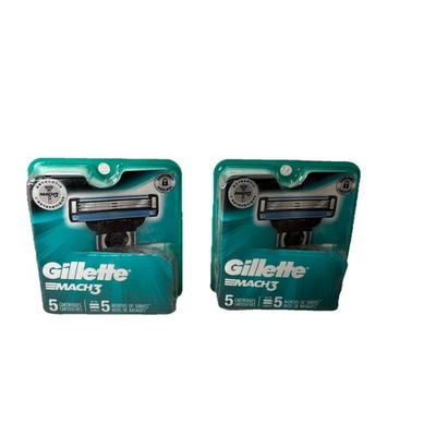 Gillette Mach 3 Razor Blade Cartridges 5 Count (Pack Of Two) (Free Shipping)