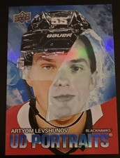 Upper Deck 2025-26 Series 1 Artyom Levshunov UD Portraits P-4 Blackhawks NHL