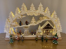 Erzgebirge Doppelschwibbogen Adventszeit Figuren Bund Gedrechselt