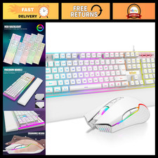 Wired Gaming Keyboard & Mouse Combo, RGB Backlit, Anti-Ghosting, 7200 DPI, Wrist
