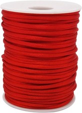 3Mm Red Satin Cord Rattail Silk Cord Chinese Knot Thread for Jewelry Making, 50