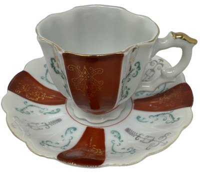 Vintage Highmount Hand Painted Tea Cup Reticulated Saucer Japan