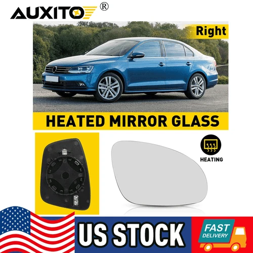 1 Pcs Mirror Glass Heated Passenger Right RH Side for Volkswagen Jetta 2011-2018