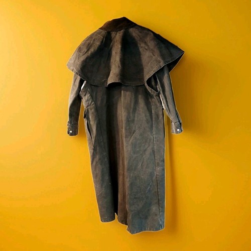 Saddlesmith Outfitters Duster Ranch Coat XS Black Canvas Snaps Cowboy Vintage - Picture 3 of 5