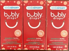 Lot of 3 Boxes SodaStream Bubly Drops Strawberry 1.36oz Ea BB 02/24 + 11/2024