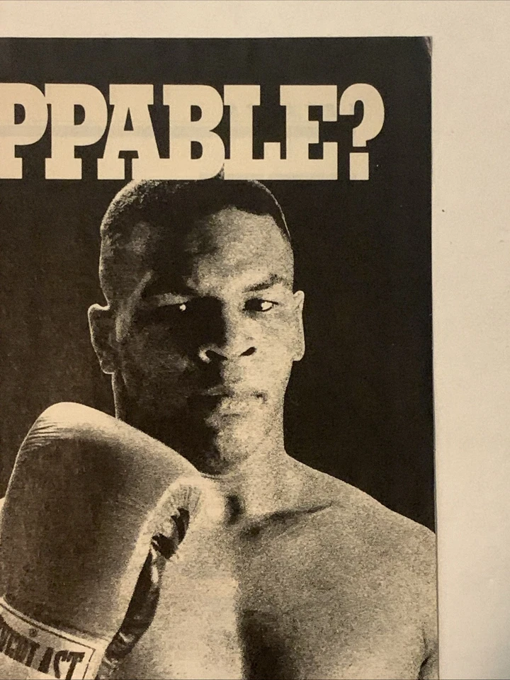 1987 HBO Boxeo Mike Tyson v Biggs Anuncio Impreso Lucha Promo De Colección Años 80 Imparable? Foto 3 de 4
