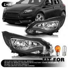 For 2012 2013 2014 Ford Focus Oe Style Black Clear Wbulbs Headlights Lhrh Lamp