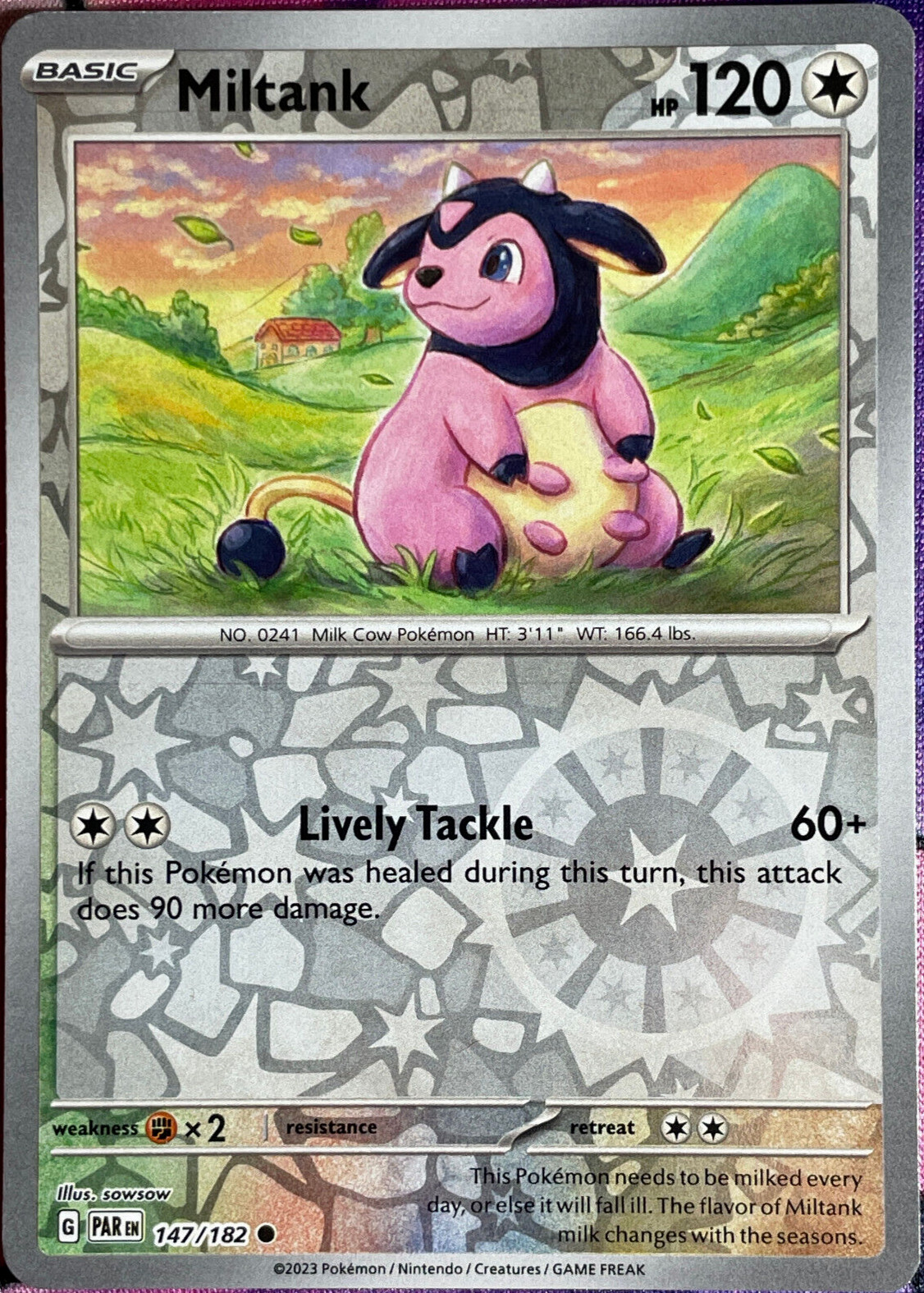 Miltank Reverse Holo - 147/182 - Paradox Rift Pokemon 2023