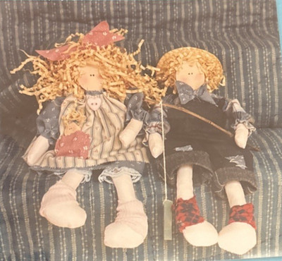 Vtg Rare PJ's Homespun Stitches HOLLY AND HARRY Doll Sewing 1993 Pattern