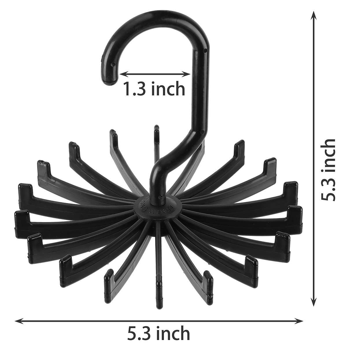 360° Rotatable Neck Tie Rack Hanger Organizer Scarf Belt Hook Storage Holder