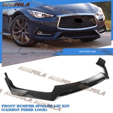 Jdm Rs Style Double-deck Front Bumper Lip Splitter For 2017-2022 Infiniti Q60