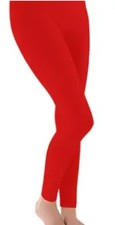 Women's Full Length Cotton Leggings, Pants Size 20, 4XL Color Red