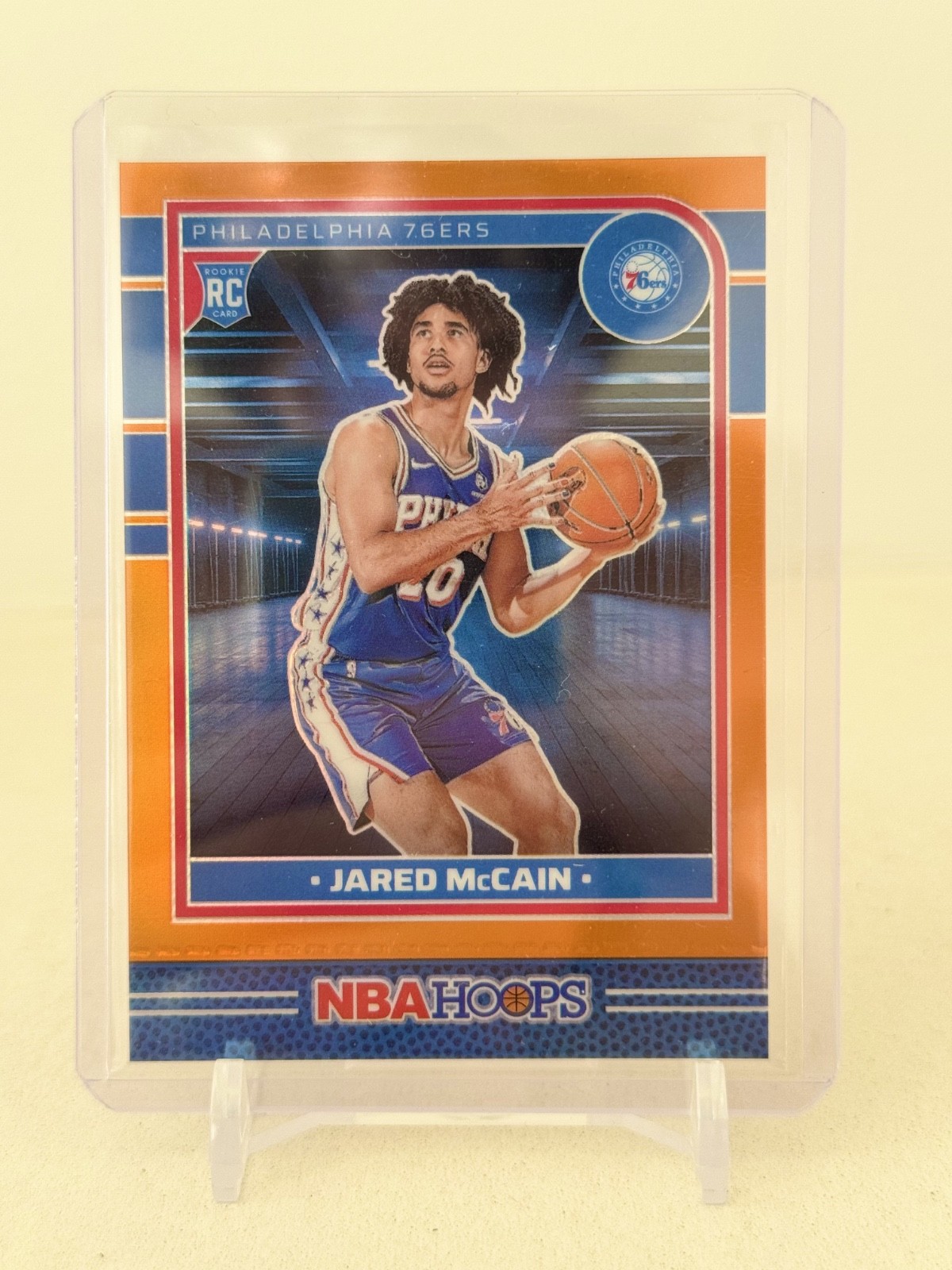 2024-25 Panini NBA Hoops - Jared McCain #246 Orange Premium Stock Prizm RC /199