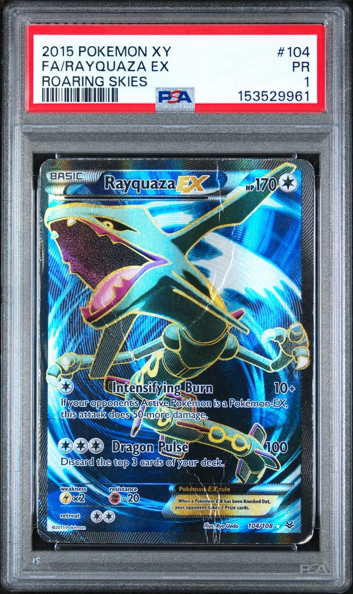 2015 POKEMON XY ROARING SKIES #104 FULL ART/RAYQUAZA EX PSA 1 | eBay