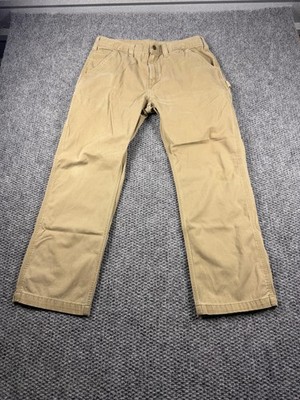 Carhartt Pants Mens 36x31 Beige Canvas Carpenter Straight Leg Workwear Utility
