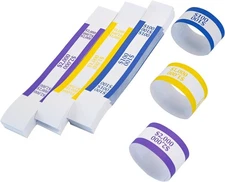 L LIKED 300 PCS Currency Straps Money Bands, Self Sealing Bill... 