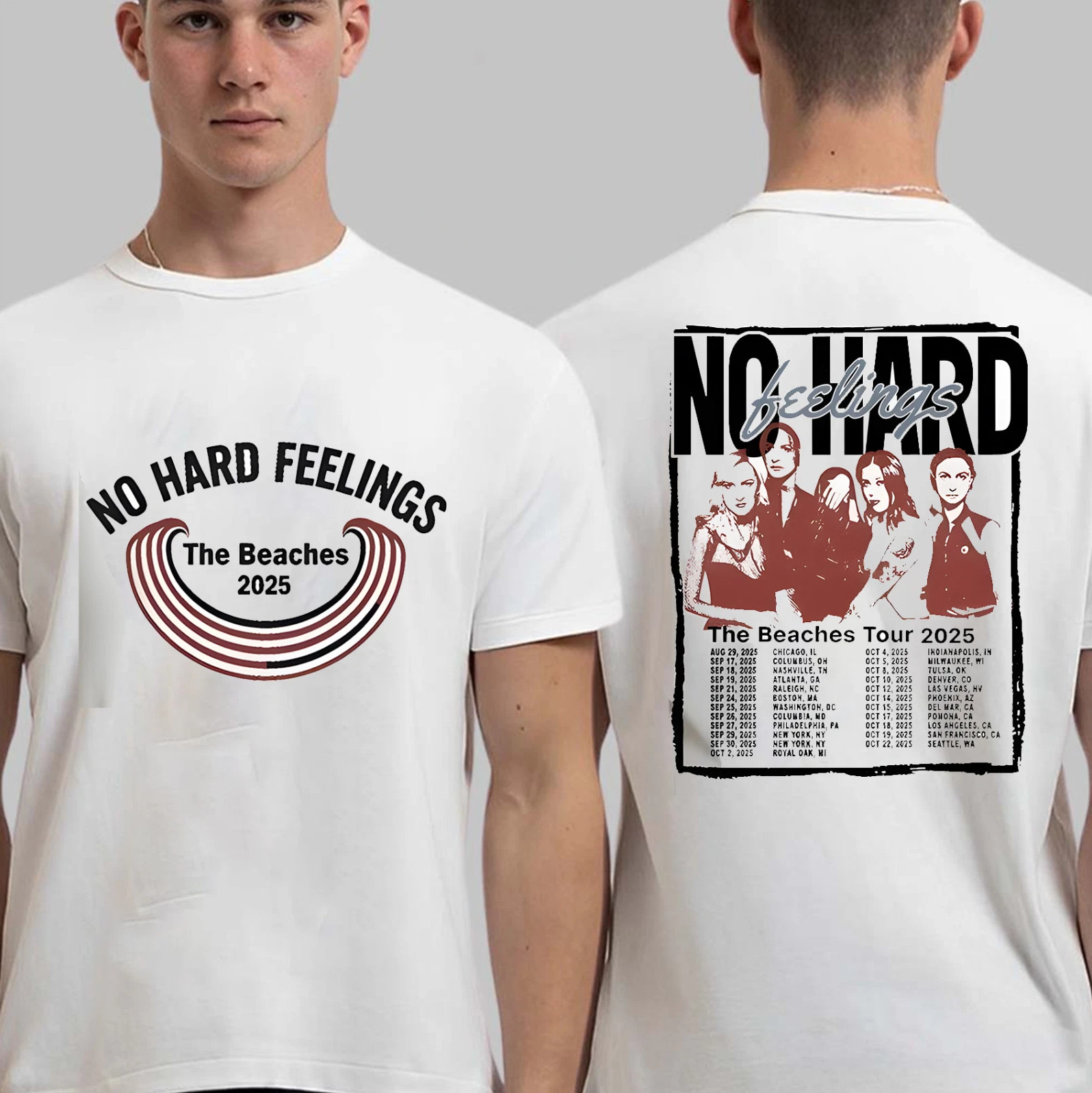 The Beaches No Hard Feelings Tour Dates 2025 Unisex T-Shirt