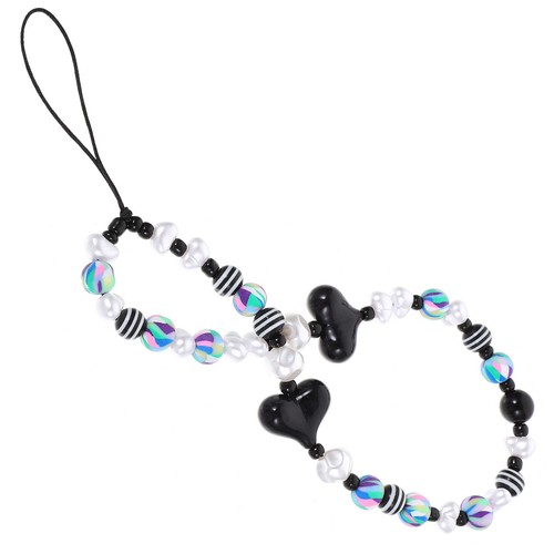 Beaded Phone Strap Anti-lost Phone Chain Heart Beaded Phone Chain Strap - 第 2/12 張圖片