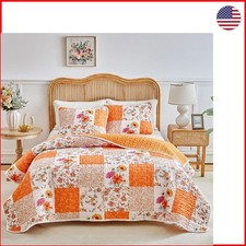 Garden-Inspired Quilt Set - 3 Pieces of Vibrant Floral Charm for King Beds