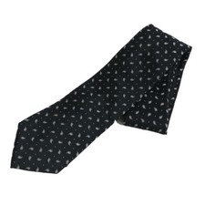NUMBER NINE Paisley Pattern Silk Tie BLK Used